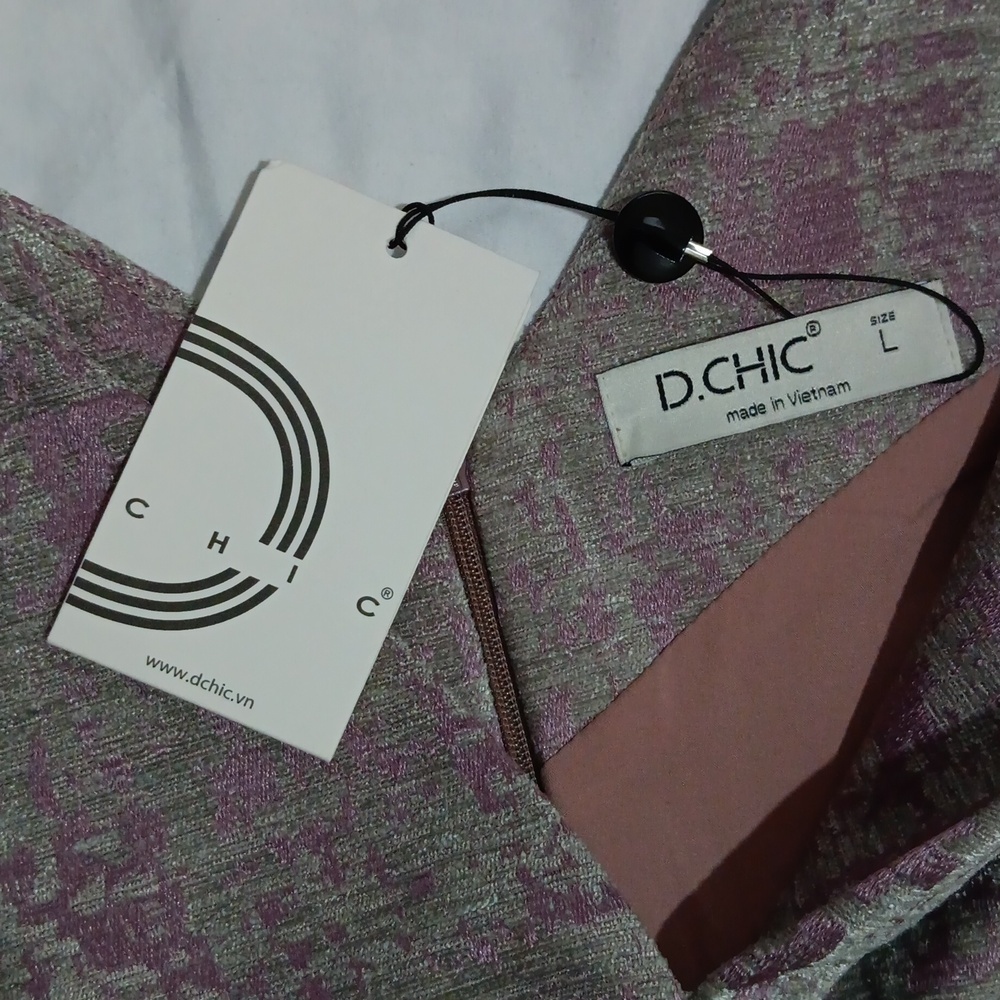 NWT D. CHIC Coquette Velvet Purple/ Gray Princess Cut Size L - Picture 11 of 11